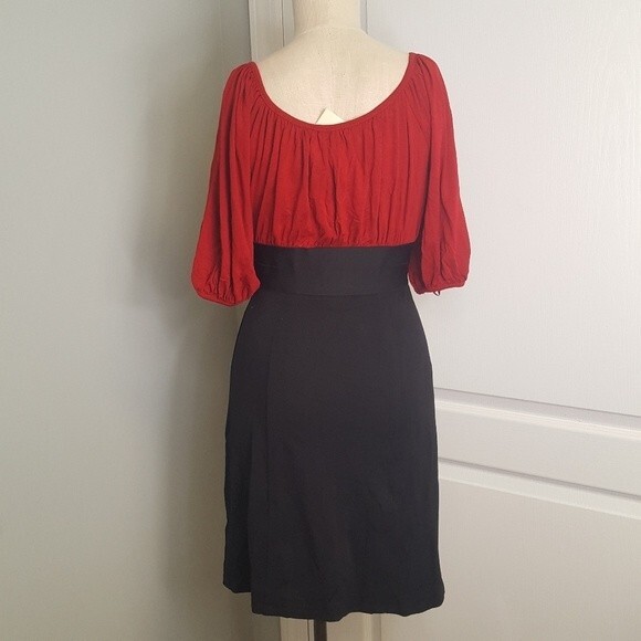 Sophie Max Red Black Wiggle Dress NWT - Picture 5 of 11